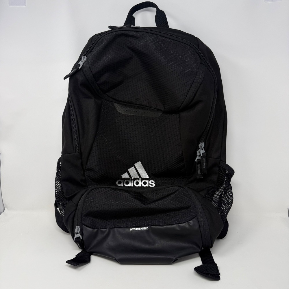 Adidas Stadium II Backpack Black Silver Hydroshield Soccer Sport Bag